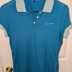 Nike Women's Teal Button Down Shirt